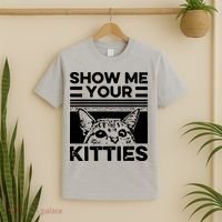Cat Show Me Your Kitties Version 2 Funny Vintage T-Shirt thumb 2
