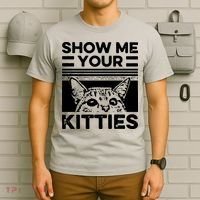 Cat Show Me Your Kitties Version 2 Funny Vintage T-Shirt thumb 6