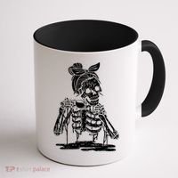Caffeinated Skeleton Messy Bun Coffee Lover Skull Halloween Gift Coffee Mug thumb 1