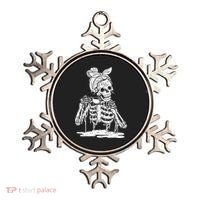 Caffeinated Skeleton Messy Bun Coffee Lover Skull Halloween Gift Ornament thumb 0