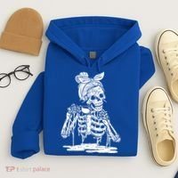 Caffeinated Skeleton Messy Bun Coffee Lover Skull Halloween Gift Hoodie thumb 4