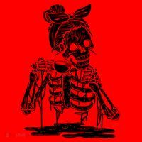 Caffeinated Skeleton Messy Bun Coffee Lover Skull Halloween Gift Santa Hat thumb 1