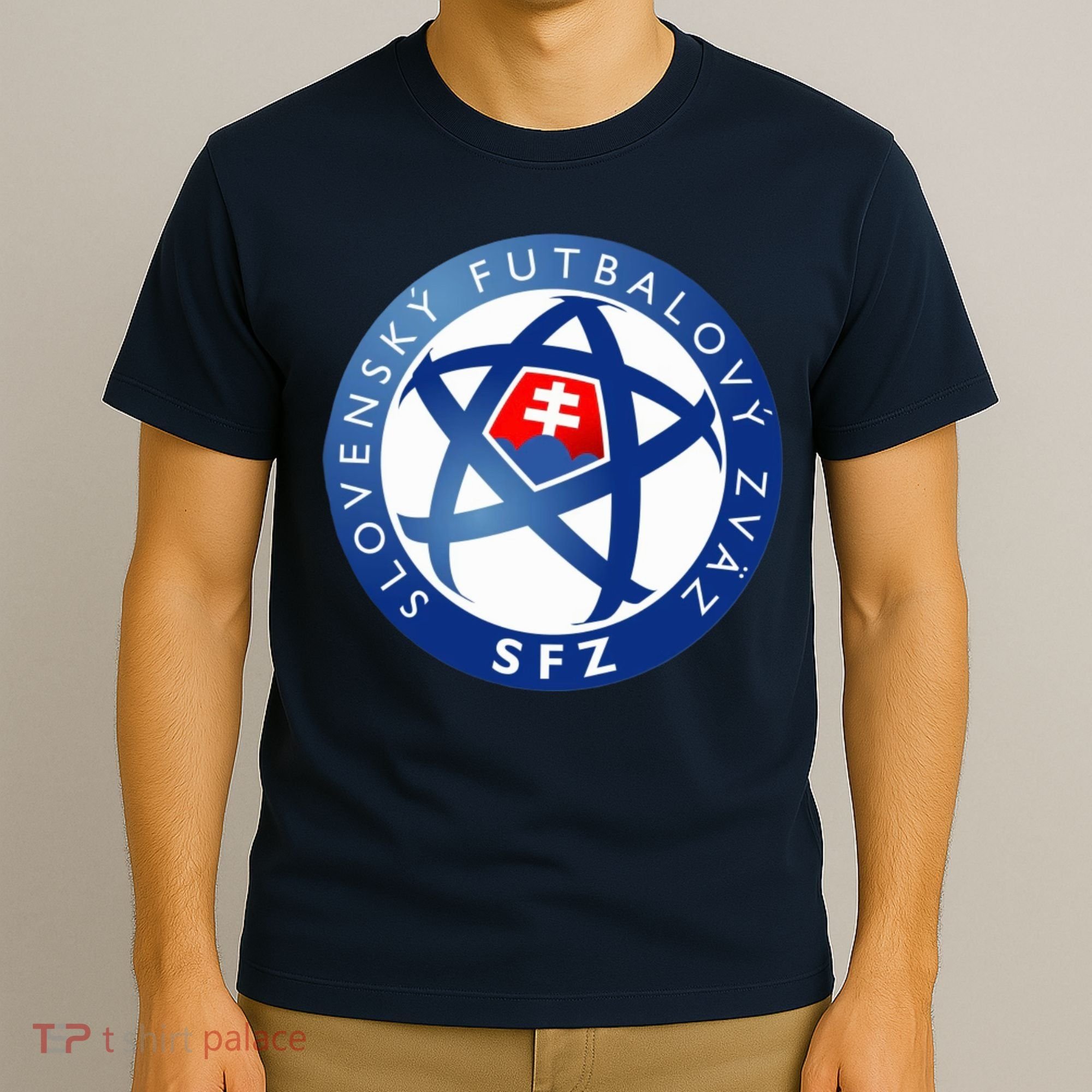 Cool Slovakia National Football Soccer Team Art Logo T-Shirt