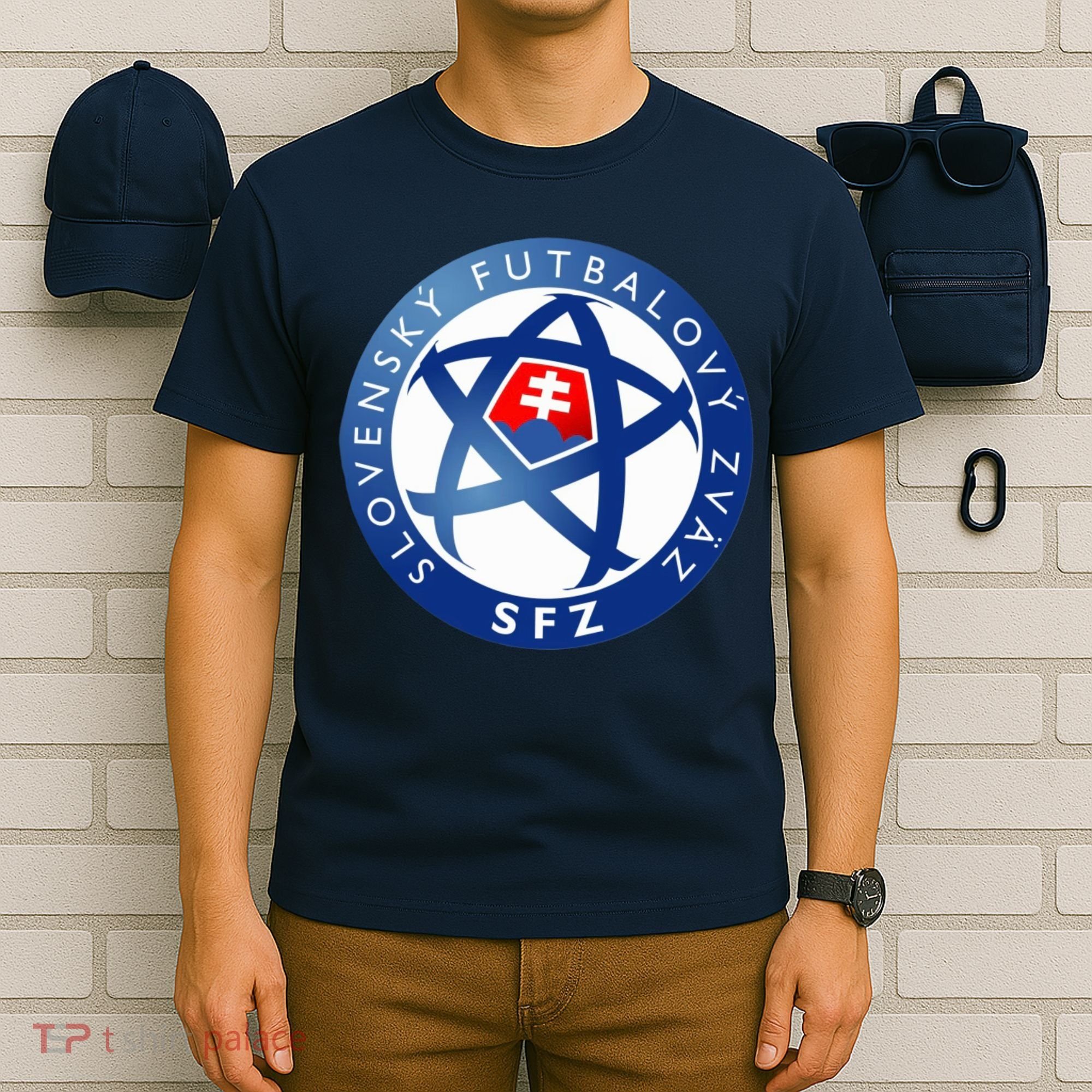 Cool Slovakia National Football Soccer Team Art Logo T-Shirt