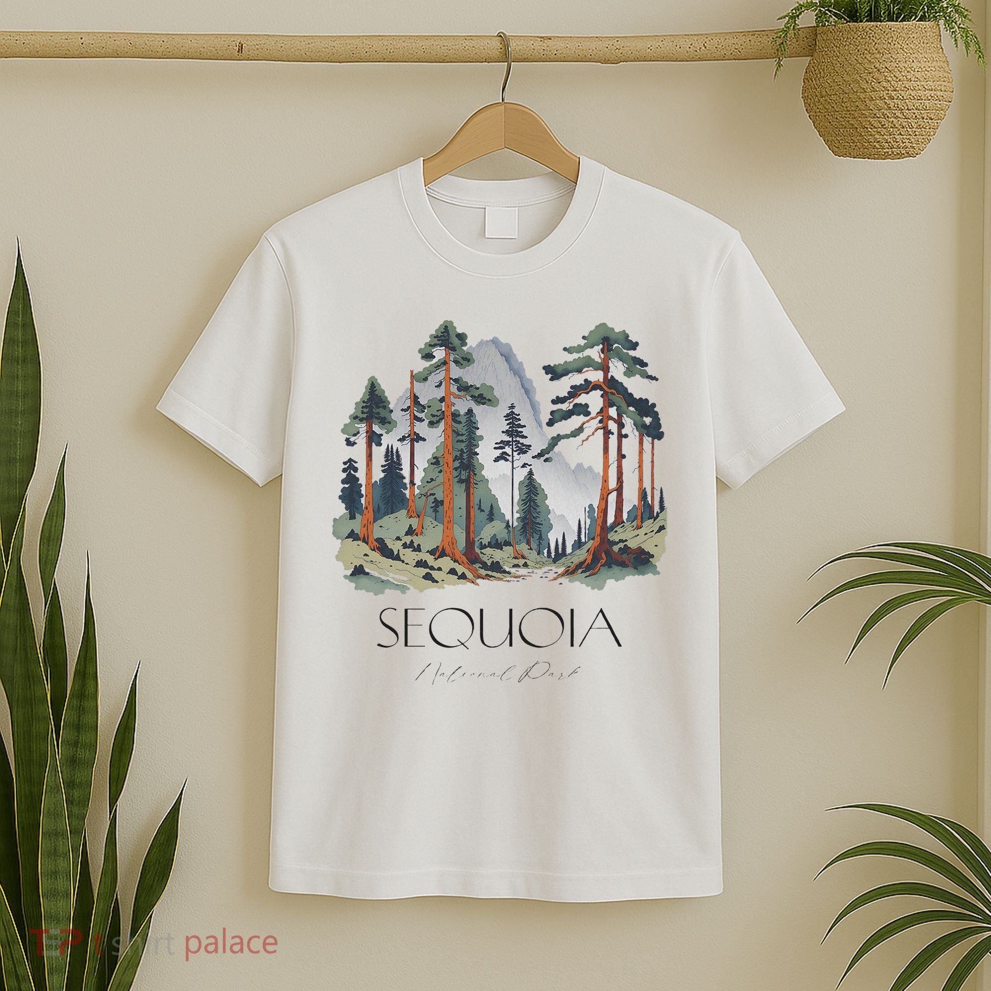 Cool Sequoia National Park Hiking Watercolor T-Shirt