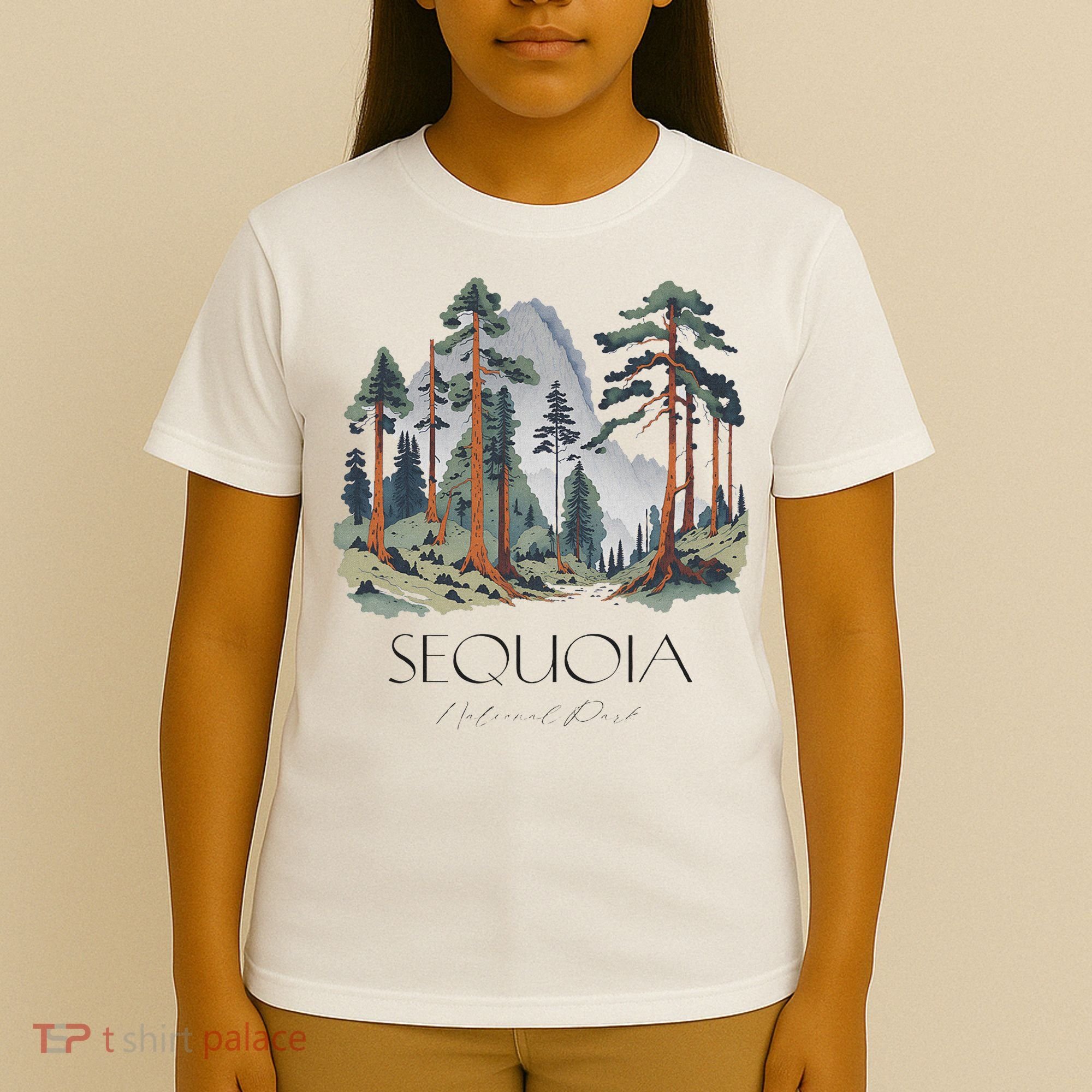 Cool Sequoia National Park Hiking Watercolor T-Shirt