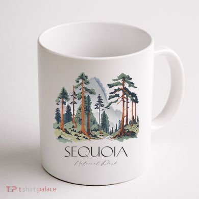 Cool Sequoia National Park Hiking Watercolor Coffee Mug back