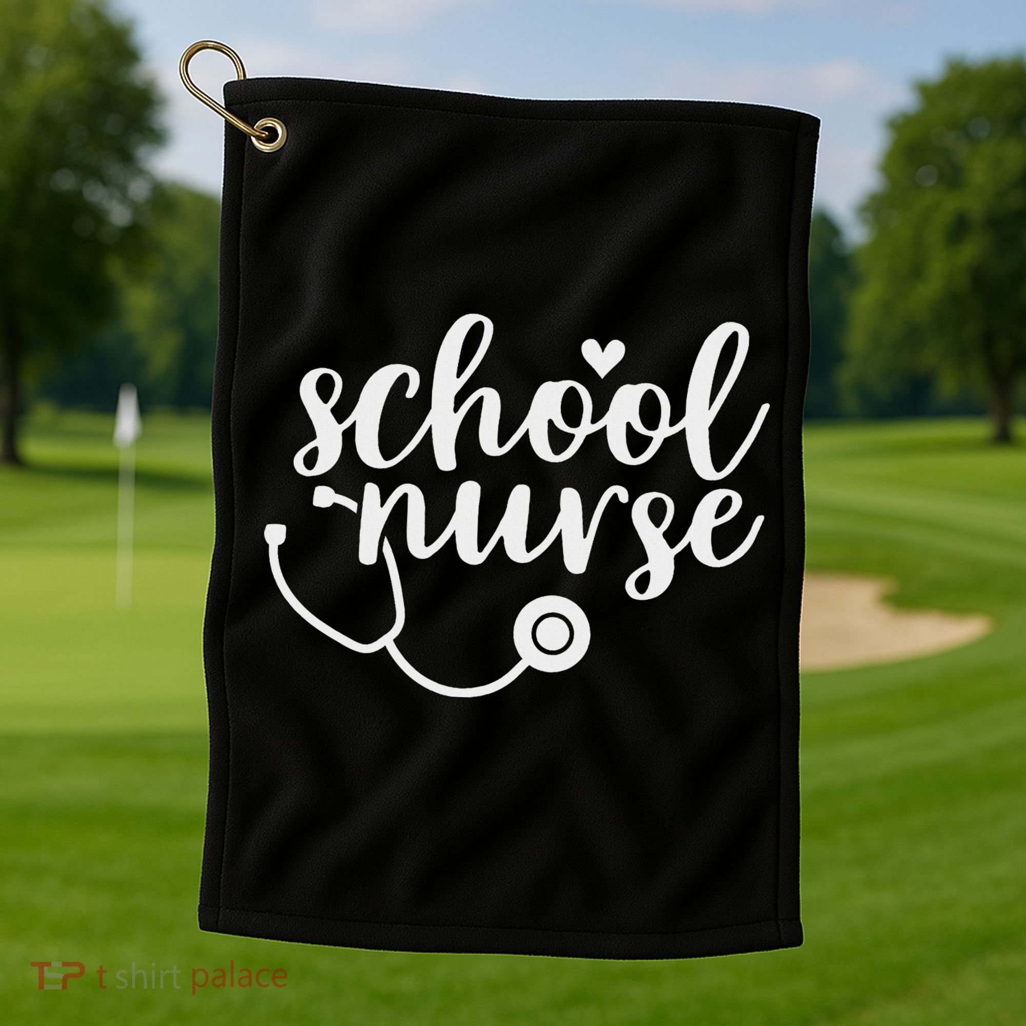 Cute School Nurse Appreciation Golf Towel