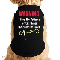 Cross Stitch Needlepoint Sewing Quilting Funny Doggie Tank thumb 0