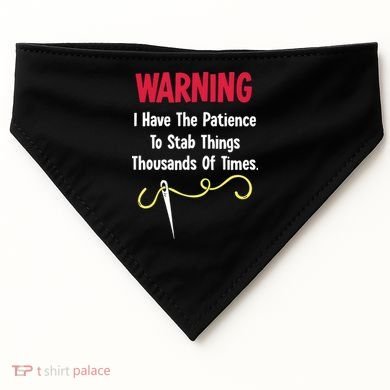 Cross Stitch Needlepoint Sewing Quilting Funny USA-Made Doggie Bandana