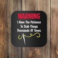 Cross Stitch Needlepoint Sewing Quilting Funny Coaster thumb 0