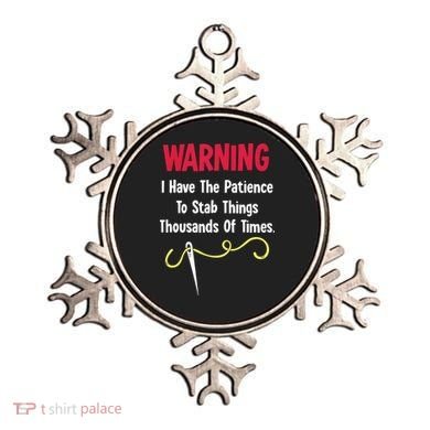 Cross Stitch Needlepoint Sewing Quilting Funny Ornament