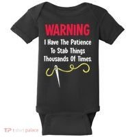 Cross Stitch Needlepoint Sewing Quilting Funny Baby Bodysuit thumb 0