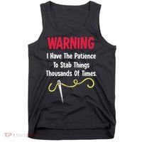 Cross Stitch Needlepoint Sewing Quilting Funny Tank Top thumb 0