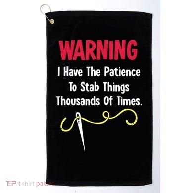 Cross Stitch Needlepoint Sewing Quilting Funny Golf Towel