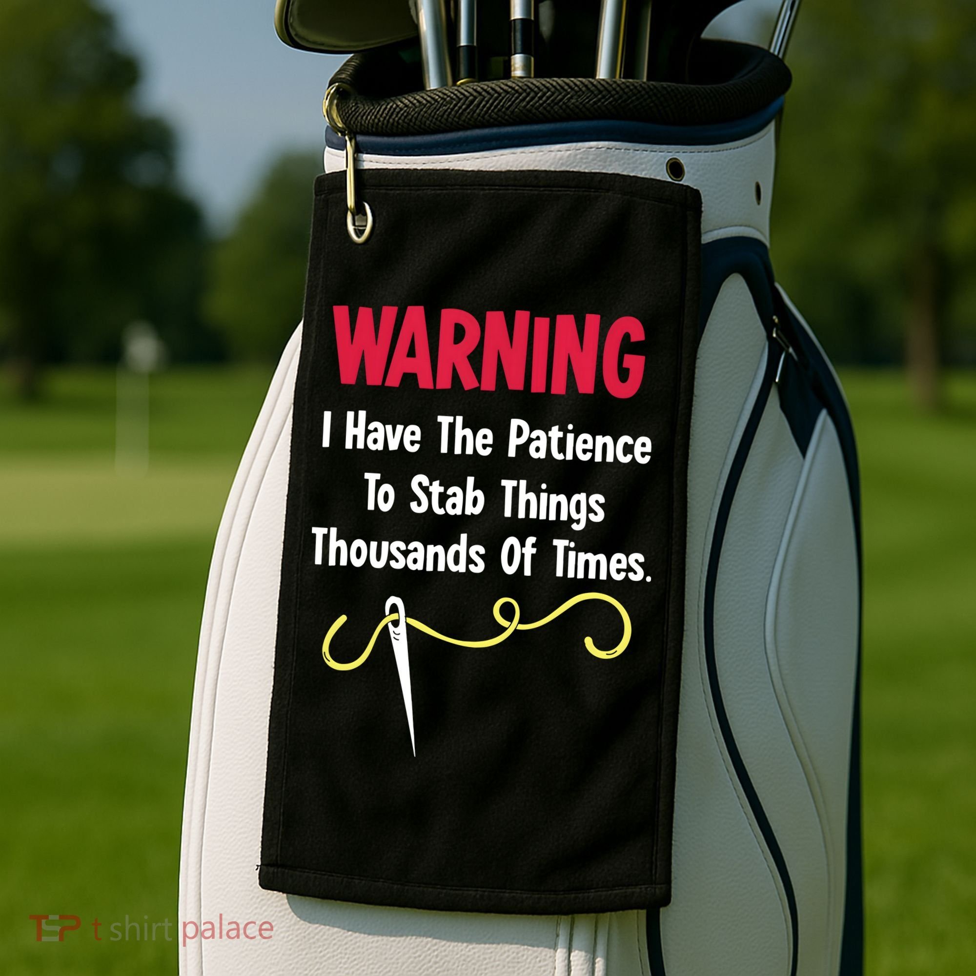Cross Stitch Needlepoint Sewing Quilting Funny Golf Towel