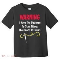 Cross Stitch Needlepoint Sewing Quilting Funny Toddler T-Shirt thumb 0