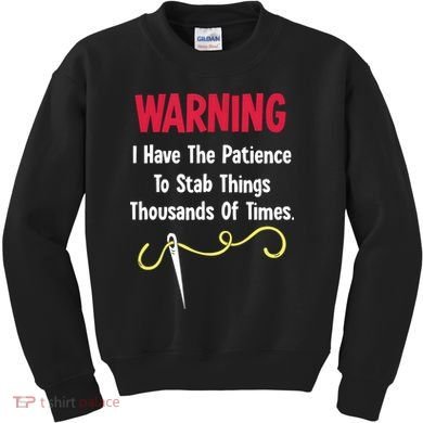 Cross Stitch Needlepoint Sewing Quilting Funny Kids Sweatshirt