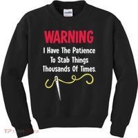 Cross Stitch Needlepoint Sewing Quilting Funny Kids Sweatshirt thumb 0