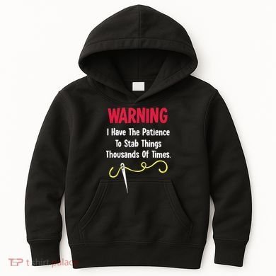 Cross Stitch Needlepoint Sewing Quilting Funny Kids Hoodie