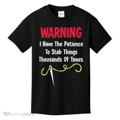 Cross Stitch Needlepoint Sewing Quilting Funny Kids T-Shirt