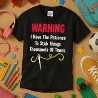 Cross Stitch Needlepoint Sewing Quilting Funny Kids T-Shirt thumb 3