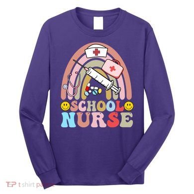 Cute School Nurse Design Long Sleeve Shirt