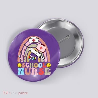 Cute School Nurse Design Button