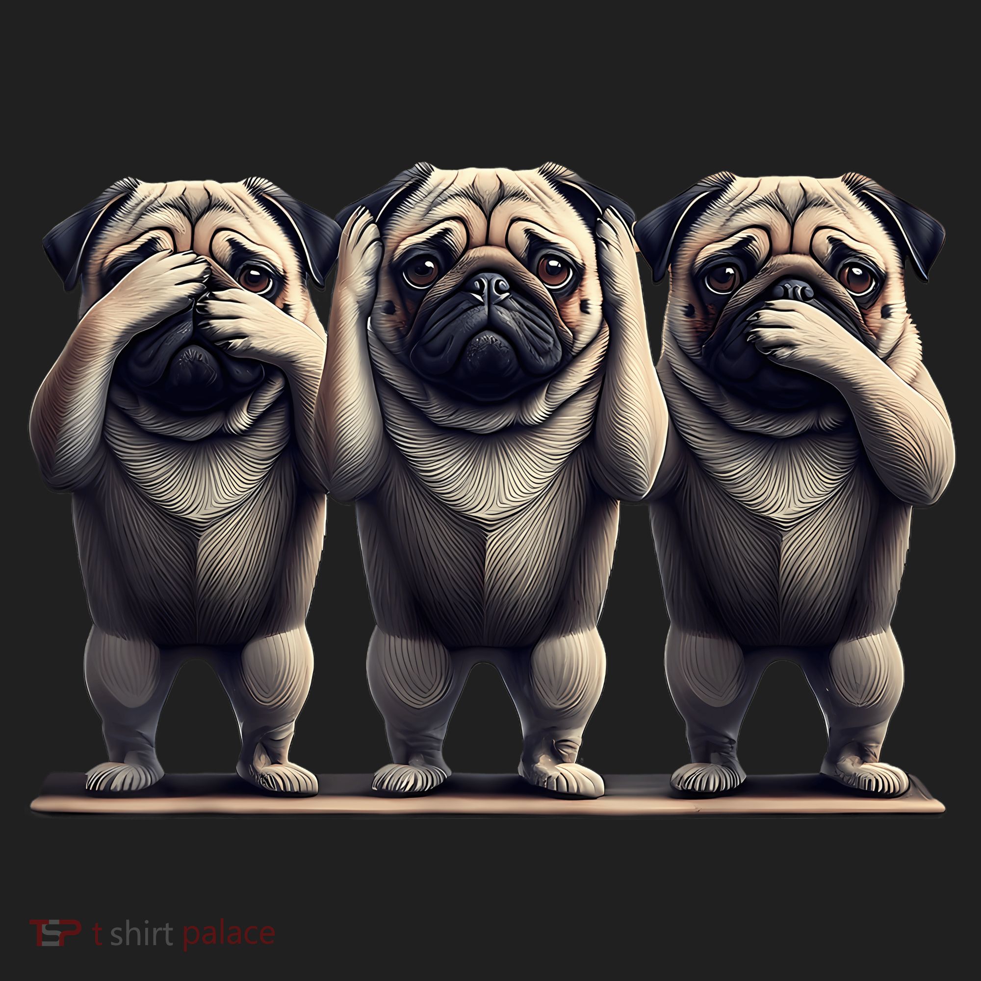 Cute See No Evil Hear No Evil Speak No Evil Three Pug Women's Sweatshirt