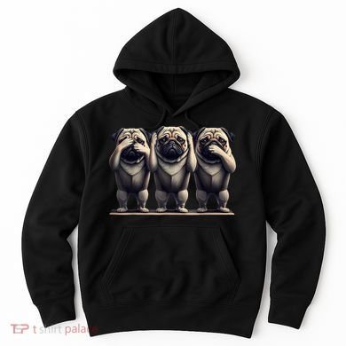 Cute See No Evil Hear No Evil Speak No Evil Three Pug Hoodie