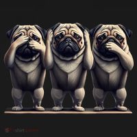 Cute See No Evil Hear No Evil Speak No Evil Three Pug Pajama Set thumb 2
