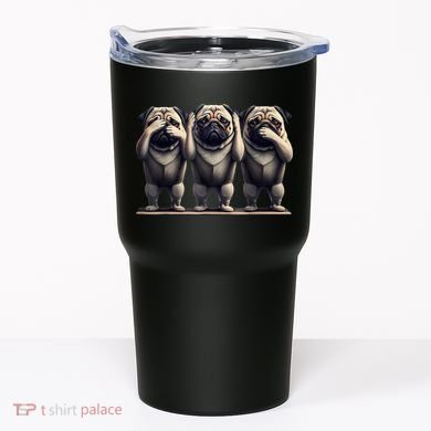 Cute See No Evil Hear No Evil Speak No Evil Three Pug Tumbler