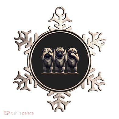 Cute See No Evil Hear No Evil Speak No Evil Three Pug Ornament