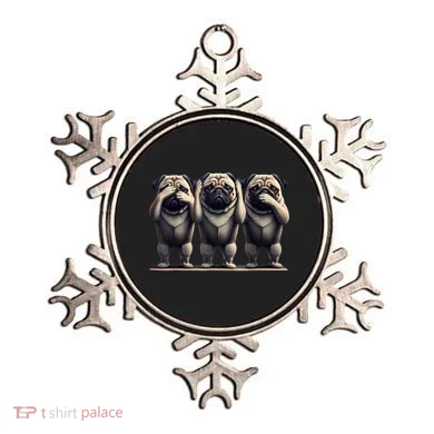 Cute See No Evil Hear No Evil Speak No Evil Three Pug Ornament