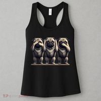 Cute See No Evil Hear No Evil Speak No Evil Three Pug Women's Tank Top thumb 3