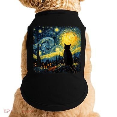 Cat Starry Night Van Gogh Cat For Cat Lover Cat Mom Cat Dad Doggie Tank
