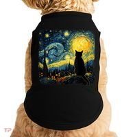 Cat Starry Night Van Gogh Cat For Cat Lover Cat Mom Cat Dad Doggie Tank thumb 0