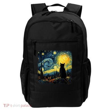 Cat Starry Night Van Gogh Cat For Cat Lover Cat Mom Cat Dad Backpack