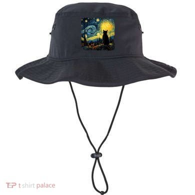 Cat Starry Night Van Gogh Cat For Cat Lover Cat Mom Cat Dad Bucket Hat