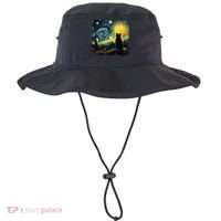Cat Starry Night Van Gogh Cat For Cat Lover Cat Mom Cat Dad Bucket Hat thumb 0