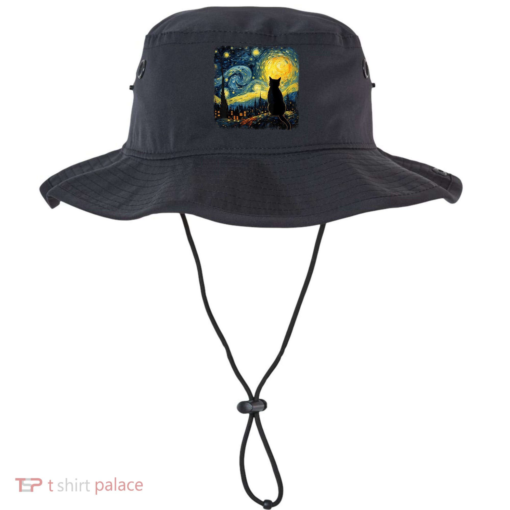 Cat Starry Night Van Gogh Cat For Cat Lover Cat Mom Cat Dad Bucket Hat