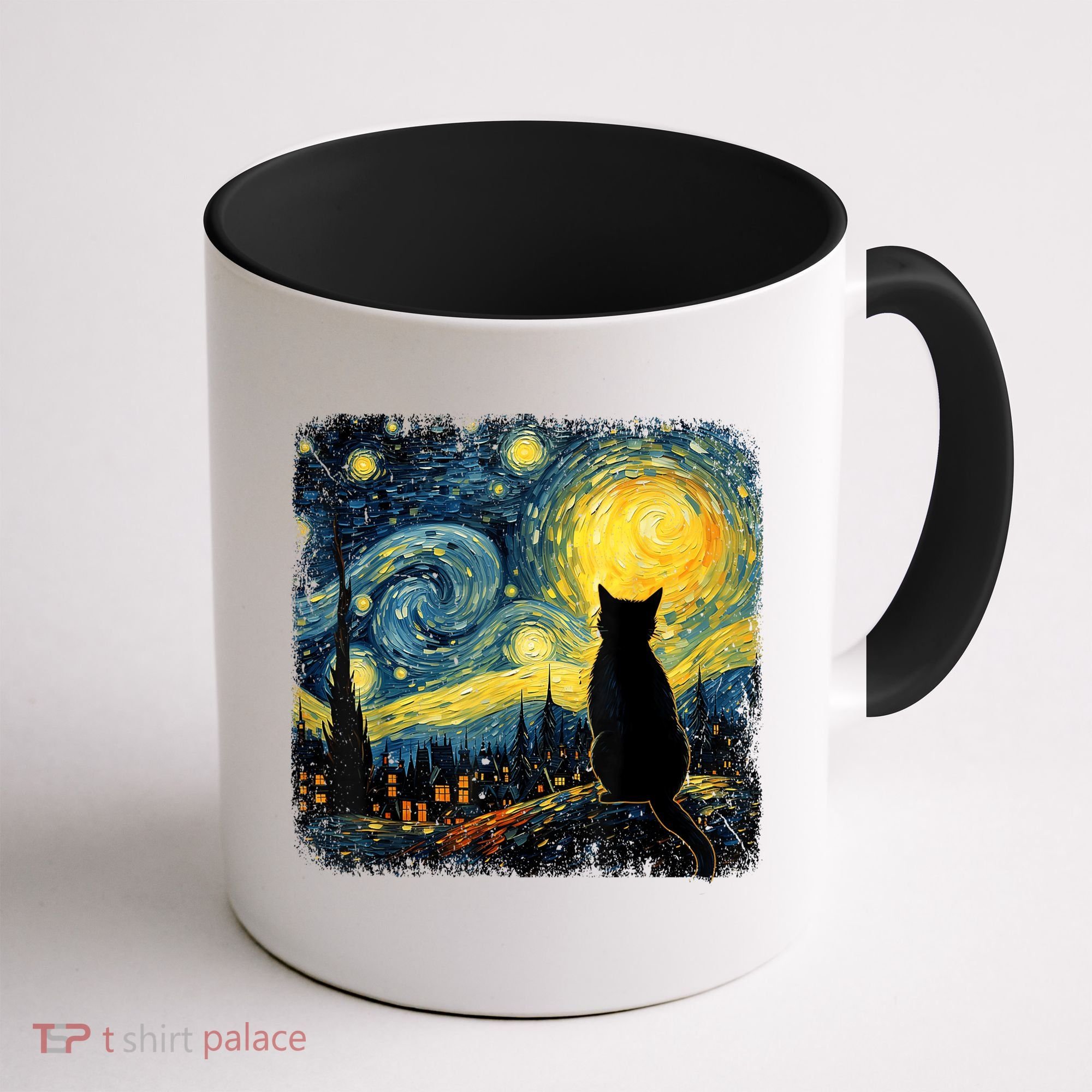 Cat Starry Night Van Gogh Cat For Cat Lover Cat Mom Cat Dad Coffee Mug