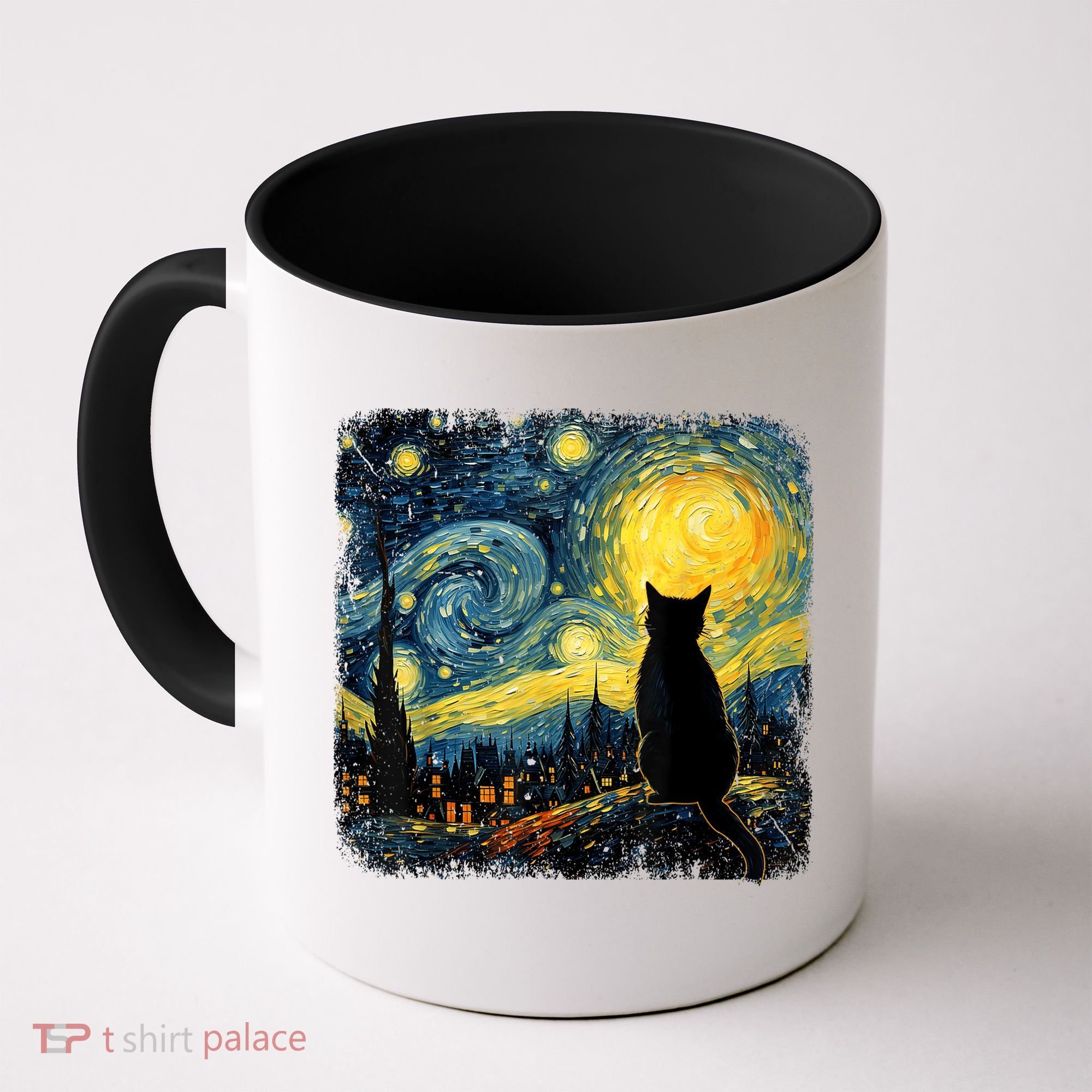 Cat Starry Night Van Gogh Cat For Cat Lover Cat Mom Cat Dad Coffee Mug