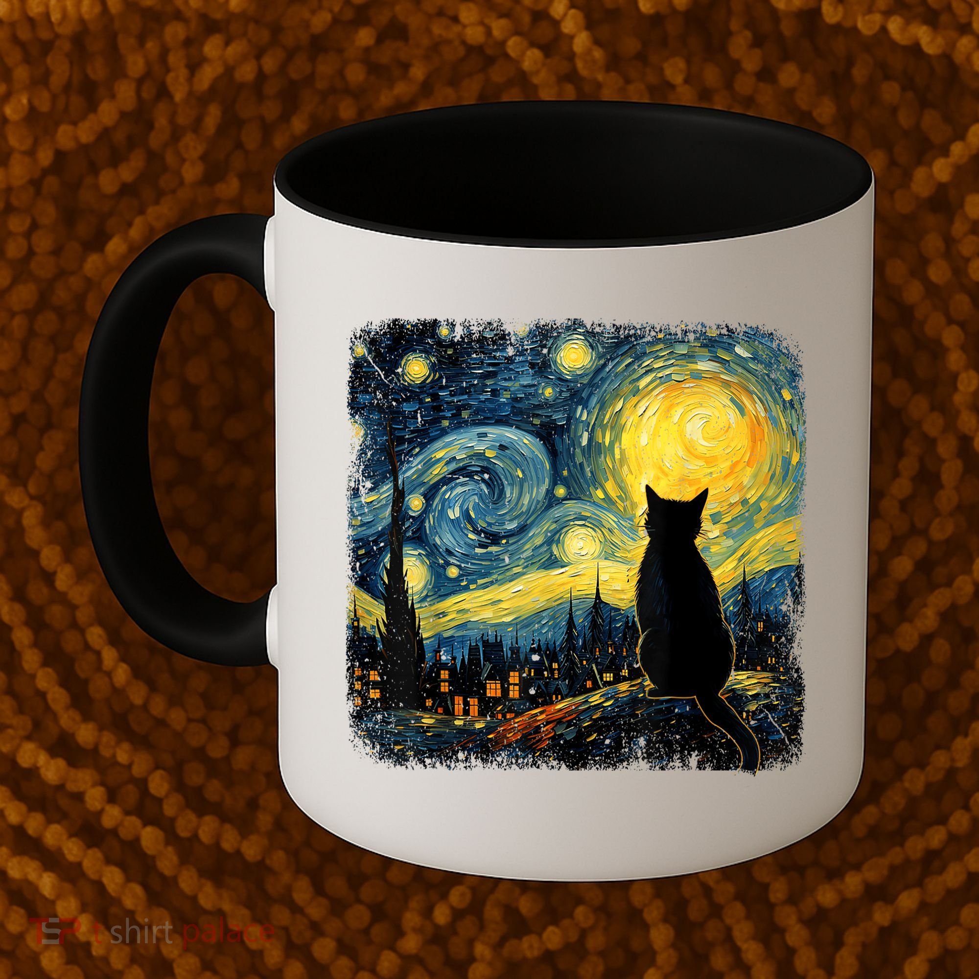 Cat Starry Night Van Gogh Cat For Cat Lover Cat Mom Cat Dad Coffee Mug