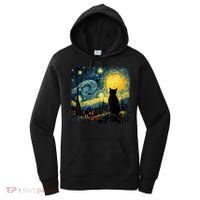 Cat Starry Night Van Gogh Cat For Cat Lover Cat Mom Cat Dad Women's Hoodie thumb 0