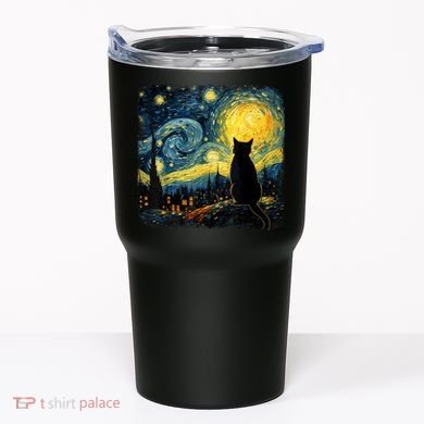 Cat Starry Night Van Gogh Cat For Cat Lover Cat Mom Cat Dad Tumbler