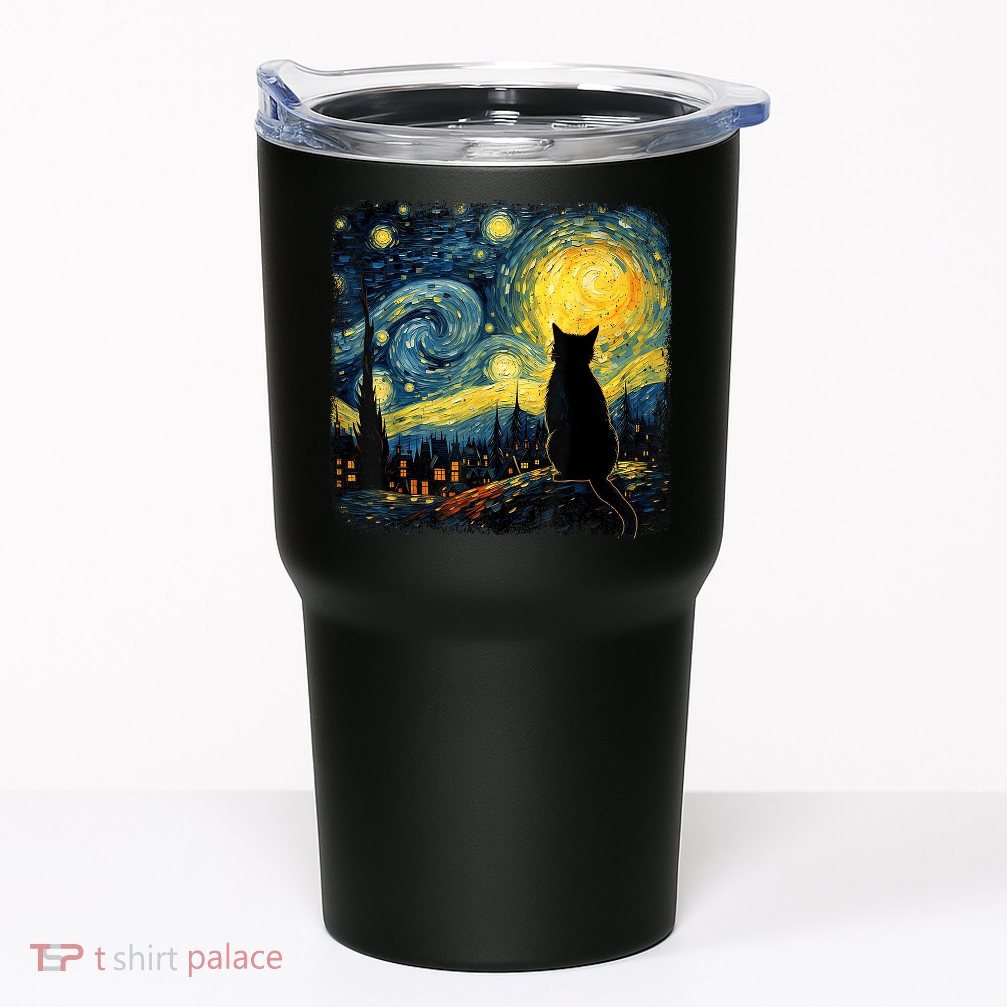 Cat Starry Night Van Gogh Cat For Cat Lover Cat Mom Cat Dad Tumbler