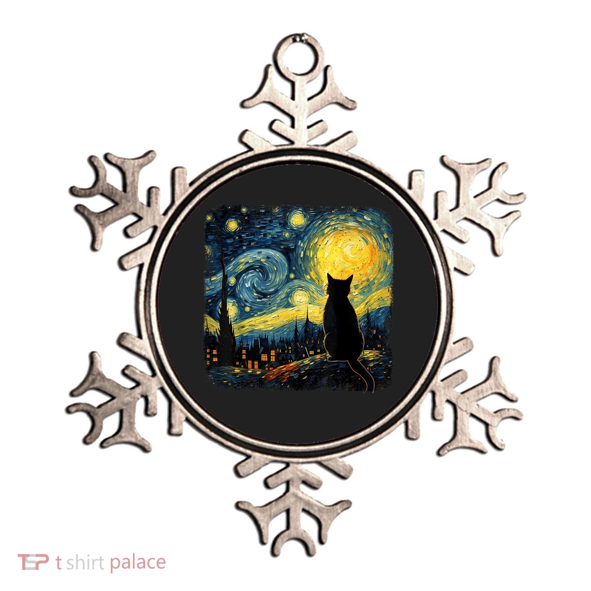 Cat Starry Night Van Gogh Cat For Cat Lover Cat Mom Cat Dad Ornament