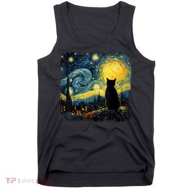 Cat Starry Night Van Gogh Cat For Cat Lover Cat Mom Cat Dad Tank Top