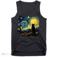 Cat Starry Night Van Gogh Cat For Cat Lover Cat Mom Cat Dad Tank Top thumb 0